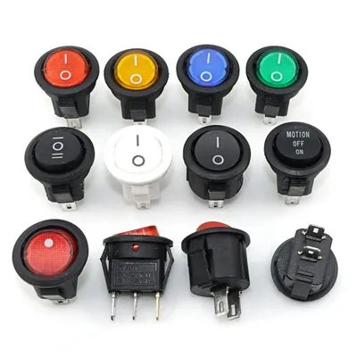 Round Push Button Switch Power Switch on off Rocker Switch with Light