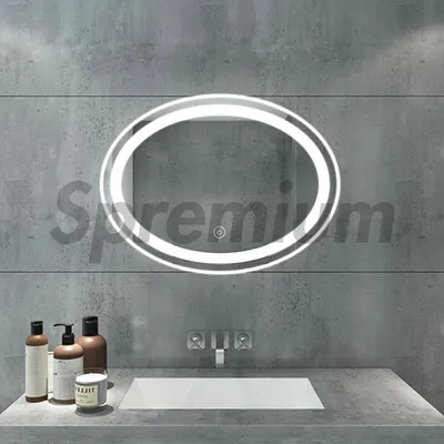 Defogging Contemporary Wall Electronic Miroir Smart LED Bathroom Mirror Oval Frameless Backlit Mirrors Touch Switch