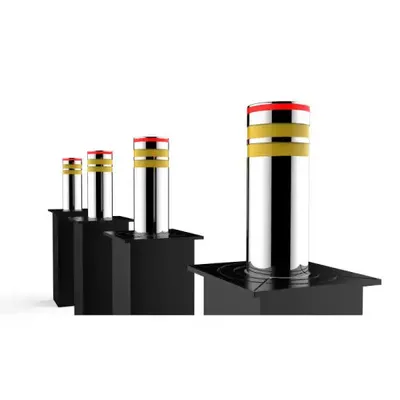Remote Control Parking Traffic Barriers Automatic Stainless Steel Road Block Retractable Security Bollards for Parking