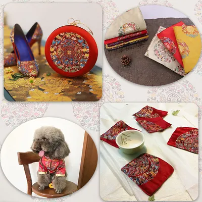 Multiple Chinese Antique Brocade Fabrics