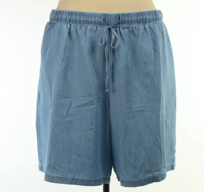 B9LN663 60% Cotton 40% Lyocel Denim Ladies Woven Shorts Plus Size