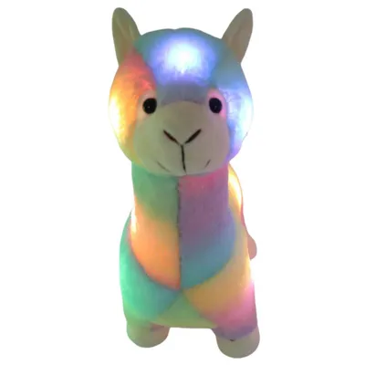 Custom 40cm Plush Alpaca with LED Light Shiny Plush Llama Stuffed Toys