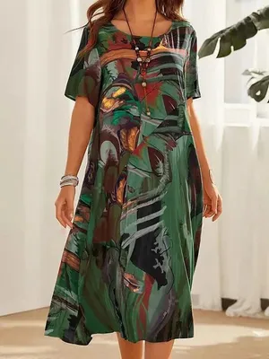 Loose Fit Short Sleeve Button Down Dress for Summer Vacations