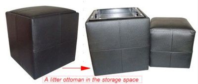 Cube Leather Storage Ottoman