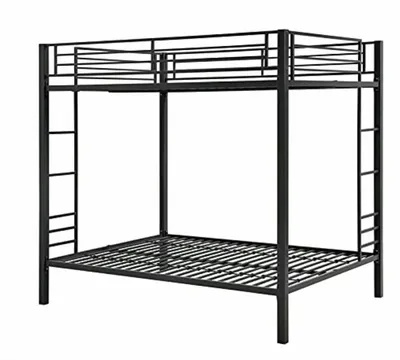 Royal Interiors Pilio Twin Metal Bunk Cot Bed Single (Bottom) + Single (Top) - Frame Only, Mattress Not Included Matte
