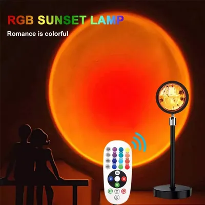 2022 New RGB Rainbow Sunset Standing Lamp for Party Wedding Indoor Photography 180 Degree Rotation Projection LED Sunset Lights