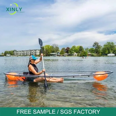 2 Persons Polycarbonate Canoe/Kayak Clear Bottom Double Seats with Balance Bar