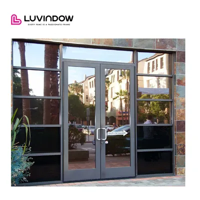Airproof 20 Year Transferable Warranty Tempered Glass Storefront Door 110s
