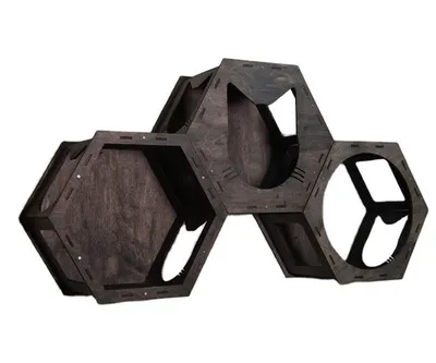 Luxury Hexagonal Cat Wall Frame Modern Large Wooden Climbing Frame Interactive Solid Wood Sisal Cats Toy Multiple Wall House