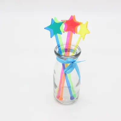Fun Tropical Cartoon Star Cocktail Swizzle Sticks for Parties and Events
