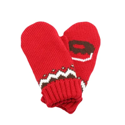 Unisex High Quality Acrylic Thick Knit Winter Ski Glove Mittens Customizable Jacquard Logo Winter Mittens for Sports and Daily Use