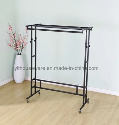 High Quality Portable Double Pole Hanging Rack