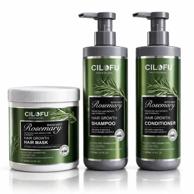 Rosemary Hair Care Set Hair Growth Anti Hair Lose Strengthen Hair with Biotin Keratin Shampoo Conditioner Hair Mask