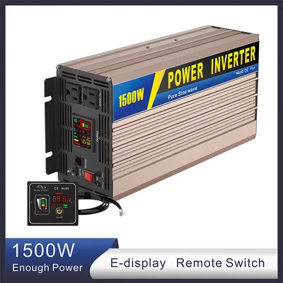 1500W Smart E Display Power Inverter for Truck EU Us Plug Pure Sine Wave