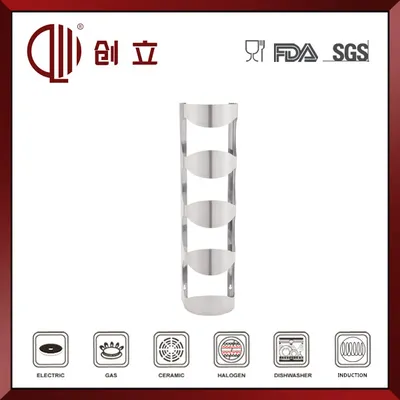 Wall Mounted Stainless Iron Wine Rack for 4 Bottles