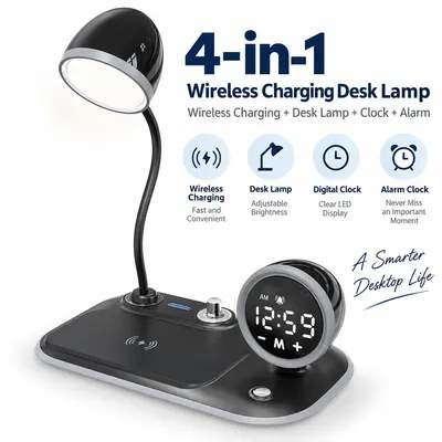 Multifunctional Wireless Charging Desk Lamp for Corporate Gifts