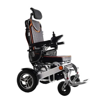 High Backrest Reclining Lightweight Foldable Aluminum Alloy Electric Wheelchair