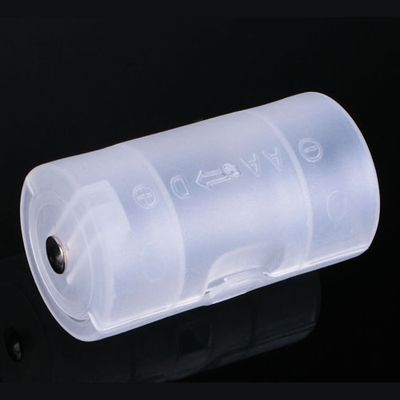 White Plastic Battery Adapter Convert AA to D