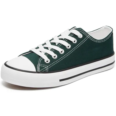Customized Logo Green Upper Canvas Casual Shoes