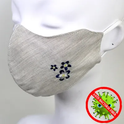 Cotton Face Mask Washable Mask Embroidery Mask Antibacterial Fabric Reusable Mask