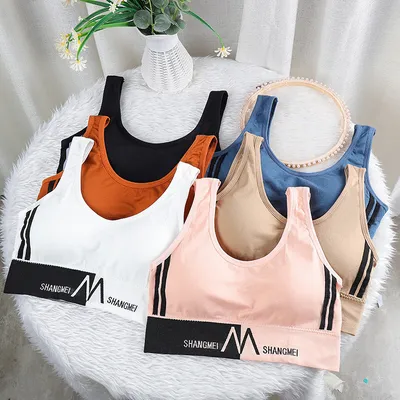 M-Letter Design Seamless Highly Elastic Bra Top Sports Bra