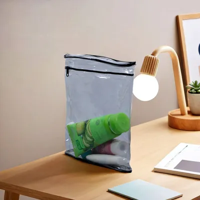 Stylish Customized Clear PVC Bag with Elegant Black Trims