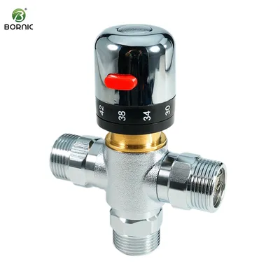 Bornic Direct Wholesale Customized Brass Hot and Cold Water Temperature Control Thermostatic Valve Hydronic Mixing Valves