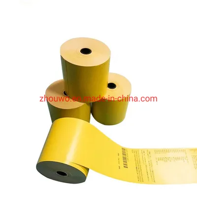 Premium Quality Yellow 80mm Thermal Fax Paper Rolls for Atms