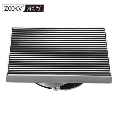 12*12cm Solid 304 Stainless Steel Floor Drain DN110 Toilet Black Square Odor Proof Floor Drain Hotel Engineering Automatic Closing Type Core Large Floor Drain