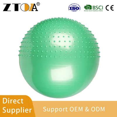 Eco Friendly Inflatable PVC Exercise Ball Yoga Balance Ball with Half Massage