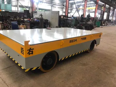 Customized Trackless Battery Electrical Flat Car 50 Ton Electric Transfer Flat Trolley