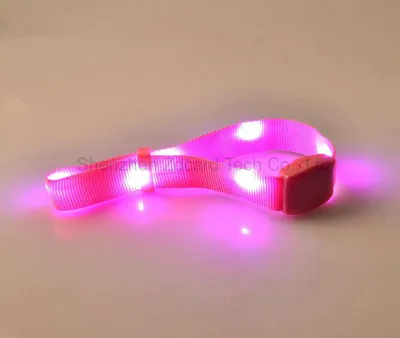 Radio Remote Controlled Glowing Nylon Flashing LED Wristband