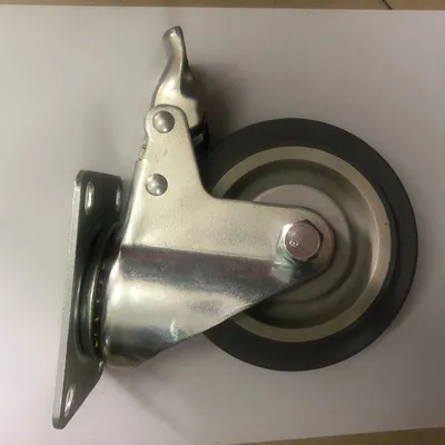 3inch Gray Thermoplastic Rubber Fixeed Caster 75mm with Brake