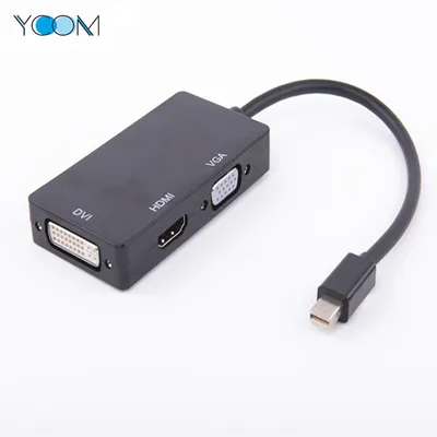 YCOM 3 in 1 Mini Displayport to HDMI/VGA/DVI Cable Adapter