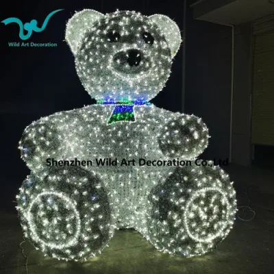 Christmas 3D Bear Motif Light for Outdoor Decoration