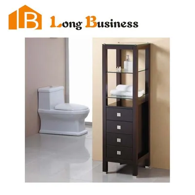 Black Lacquer Bathroom Cabinet Side Tall Cabinet (LB-JX2170)