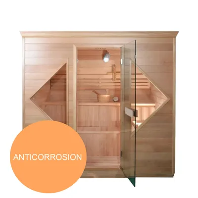 4-Person Wood Sauna Steam Room with Explosion-Proof Feature