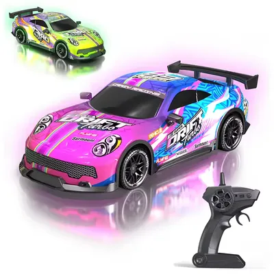 1/16 4WD RC Drift Car Hobby Toy 2.4G Remote Control Sport Racing Vehicle Stunt Car Kids Mini High Speed RC Truck Toy with Light