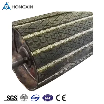 High Wear Resistant 15mm Thickness Conveyor Replaceable Pulley Rubber Strip Lagging Rubber Coated Pulley