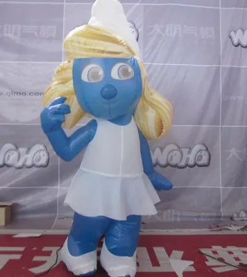 Blue Color Girl Inflatable Cartoon Blue Girl