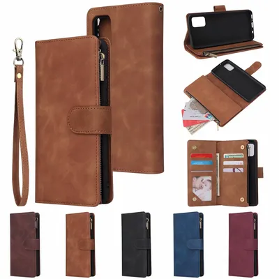 PU Leather Wallet Phone Card Holder Stand Case Cover Leather Mobile Shell