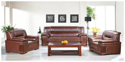 Large Comfortable Lounge Wooden Office Solid Wood Guest Sofa