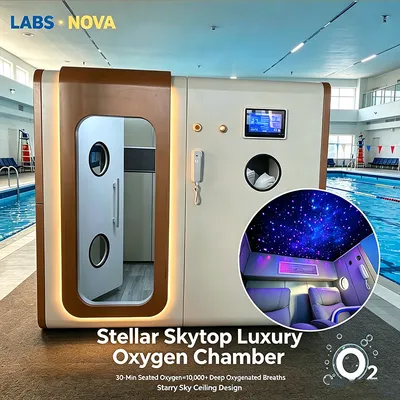 Custom Star Ceiling Design 2 Person Carbon Fiber Hardshell Hbot Therapy Cabin 1.1-2.0 ATA Adjustable Pressure Seated Hyperbaric Chamber for Boutique Beauty Salo