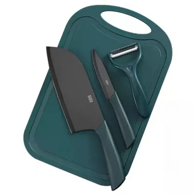 3 Piece Stainless Steel Kitchen Knife Set with PP Cutting Board