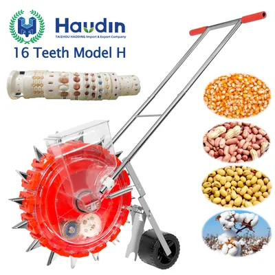 Durable Seed Space Adjustable No Till Manual Hand Push Seeder Planter