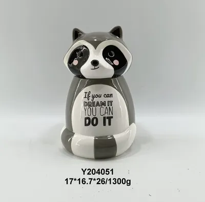 Ceramic Animal Raccoon Box