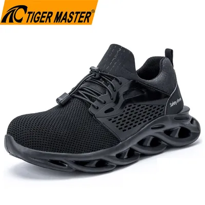 Non-Slip Steel Toe Puncture-Proof Lightweight Soft Sport Safety Shoes for Factory Warehouse