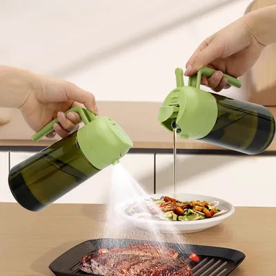 Low Oil Control Sprayer One Key Switch 2 in 1 Bottle for Healthy Home Cooking Use