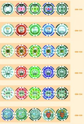 Classic Striped Dice Poker Chips (CM-130/ 131/ 132/ 133/ 134/ 135)