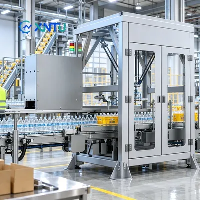 Delta Robot with Vision Case Packer for Beverage Bottles